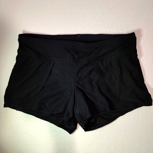 Athleta Pants - Athleta Prism 2-in-1 Built in Shorts Pull On Mesh black Womens Size M